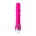 JOS BALLE, Vibrator with clitoral stimulator with moving balls, silicone, pink, 23 cm
