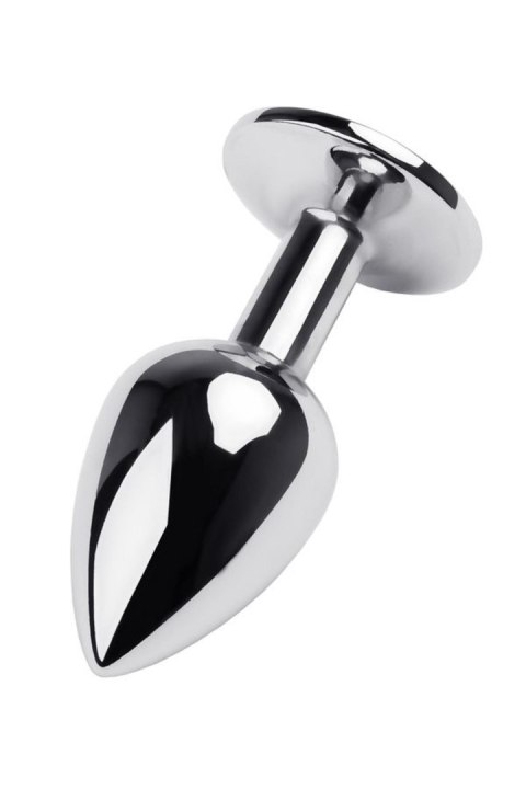 Silver anal plug TOYFA Metal,with a red gem