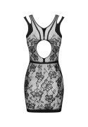 Sukienka Bielizna-D239 Mini Czarna Elastyczna Dzianinowa Siateczka