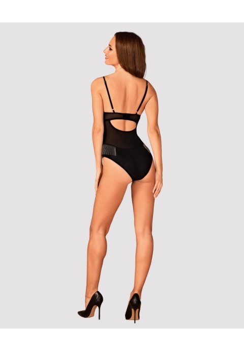 Body Milladis Czarny Z Fiszbinami Koralki Siateczka XL 2XL