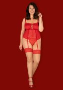 Gorset Blossmina Czerwony Koronkowy 6XL/7XL Stringi Regulowane Ramiączka