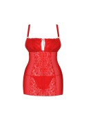 Bielizna Blossmina Koszulka i Stringi 6XL/7XL Czerwona Koronka Gorset