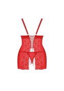 Bielizna Blossmina Koszulka i Stringi 6XL/7XL Czerwona Koronka Gorset