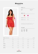 Bielizna Blossmina Koszulka i Stringi 6XL/7XL Czerwona Koronka Gorset