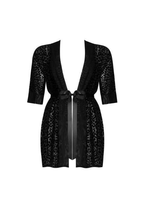 Bielizna Jagueria Peniuar 4XL 5XL Czarny Seksowny Zwierzęcy Print