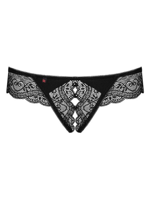 Bielizna Miamor Stringi Otwarta Koronka Czarne XXL Spicy