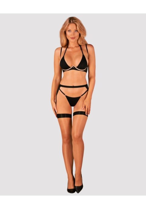 Komplet Bielizny Selinne 3-Częściowy Czarny XL/2XL Regulowane Ramiączka