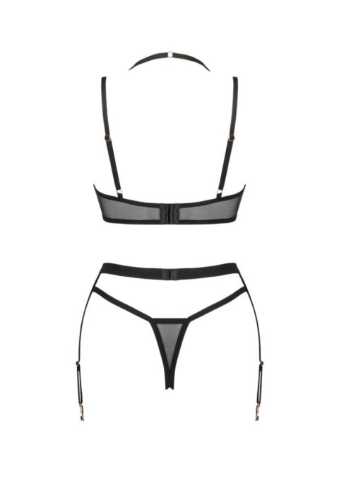 Komplet Bielizny Selinne 3-Częściowy Czarny XL/2XL Regulowane Ramiączka