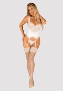 Gorset Amor Blanco Biały L/XL Z Koronką Regulowane Ramiączka Stringi