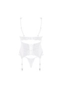 Gorset Amor Blanco Biały L/XL Z Koronką Regulowane Ramiączka Stringi