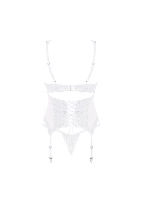Gorset Amor Blanco Biały L/XL Z Koronką Regulowane Ramiączka Stringi