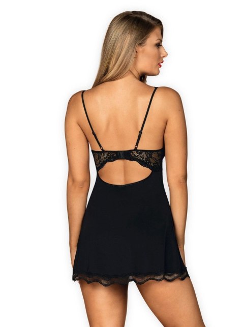 Bielizna Luvae Babydoll Czarny S/M Z Fiszbiny Stringi Elegancka
