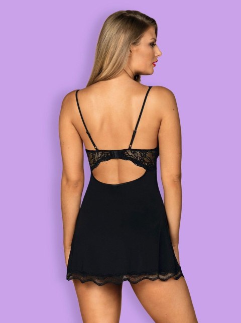 Bielizna Luvae Babydoll Czarny S/M Z Fiszbiny Stringi Elegancka