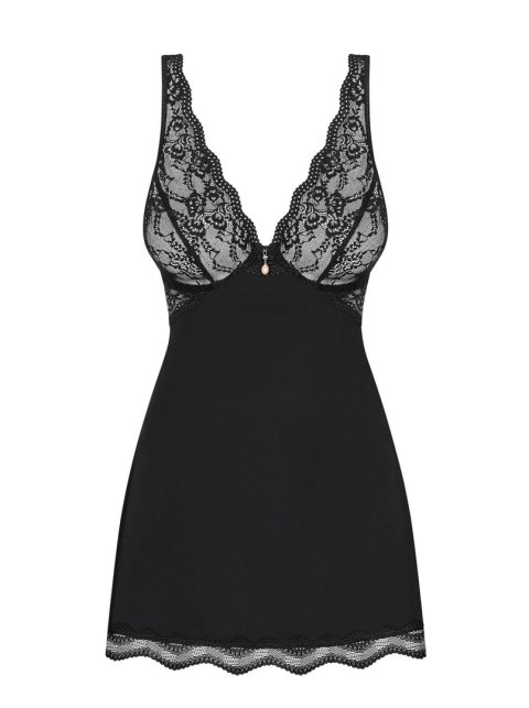 Bielizna Luvae Babydoll Czarny S/M Z Fiszbiny Stringi Elegancka