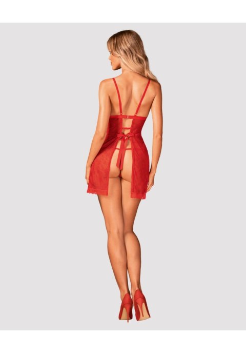 Bielizna Claussica Babydoll XL 2XL Czerwona Koronka Świąteczna