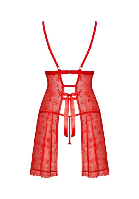 Bielizna Claussica Babydoll XL 2XL Czerwona Koronka Świąteczna