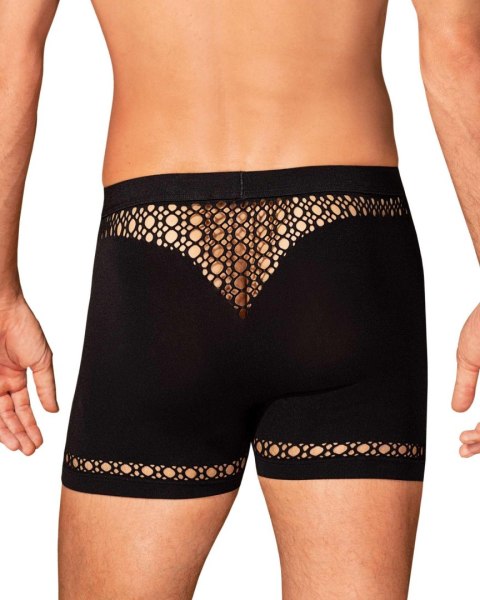Bokserki M102 Czarna Bielizna Męska Geometryczne Wycięcia S/M/L