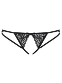 Stringi Picantina Crotchless Otwarte Koronka Kokardka S/M Spicy