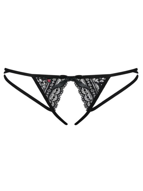 Stringi Picantina Crotchless Otwarte Koronka Kokardka S/M Spicy