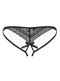 Stringi Picantina Crotchless Otwarte Koronka Kokardka S/M Spicy