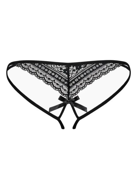 Stringi Picantina Crotchless Otwarte Koronka Kokardka S/M Spicy