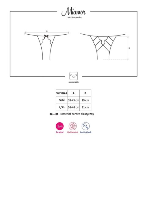 Figi Otwarte Miamor L/XL Koronka Elastyczne Paseczki Spicy Bielizna