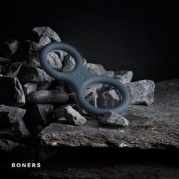 Boners silikonowy pierścień penis i jąder cock ring elastyczny szary