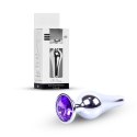 Plug-Jewellery Silver BUTT PLUG- Purple