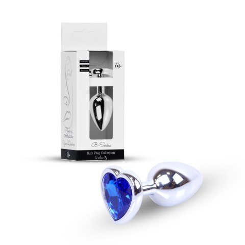 Plug-Jewellery Silver Heart PLUG- Dark Blue