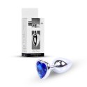 Plug-Jewellery Silver Heart PLUG- Dark Blue