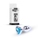 Plug-Jewellery Silver Heart PLUG- Light Blue