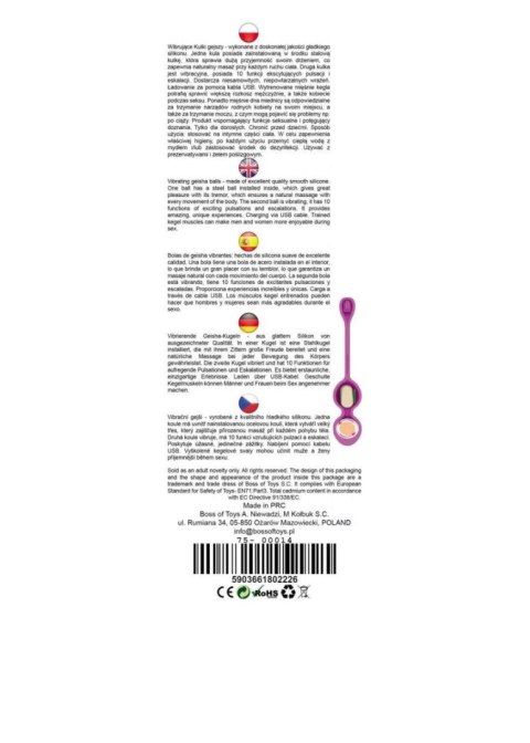 Vibrating Kegel Balls 32mm 80g Purple 10 function USB - B - Series