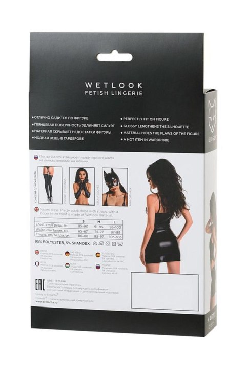 Wetlook black dress NAOMI - black L