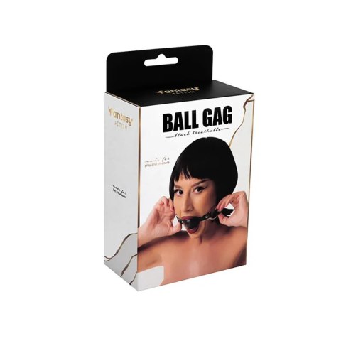 Black breathable ball gag with adjustable
strap.