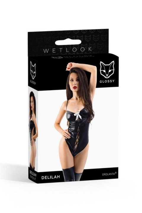 Wetlook bodysuit Delilah - black XL
