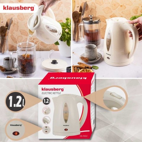 CZAJNIK ELEKTRYCZNY 1,2L KLAUSBERG KB-9002 KREMOWY