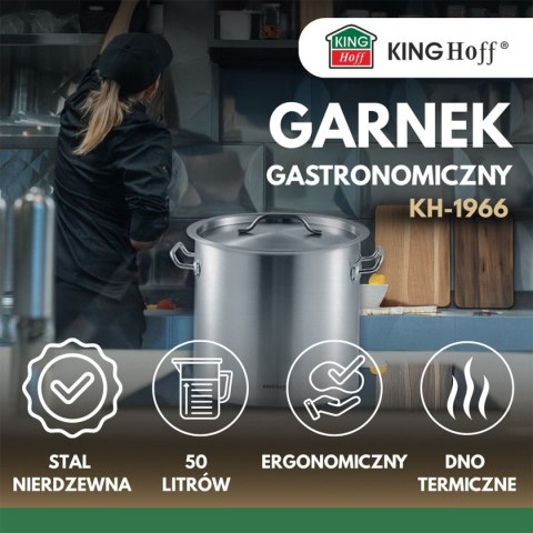 GARNEK GASTRONOMICZNY Z POKRYWĄ STALOWĄ 50L KINGHOFF KH-1966