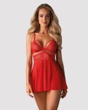 Babydoll i Stringi Bielizna 838 BAB 3 Czerwona Koronkowa L XL