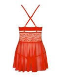 Babydoll i Stringi Bielizna 838 BAB 3 Czerwona Koronkowa L XL