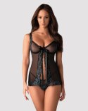 Bielizna Amanta Babydoll L/XL Turkusowa Koronka Stringi Sexy Komfort