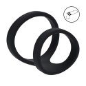 2 Loop Silicone Cockring - Black