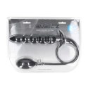 Beaded Inflatable Silicone Anal Plug - Black