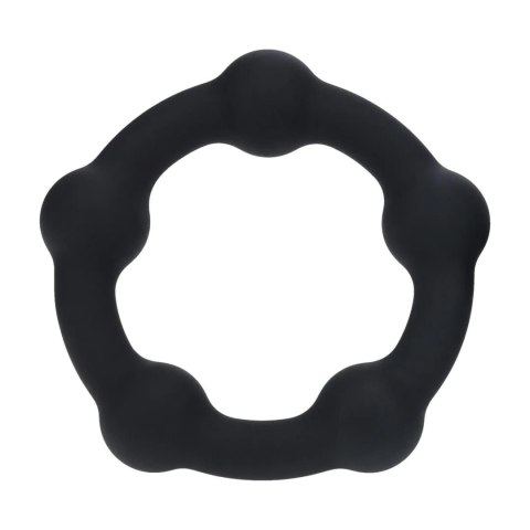 Beaded Silicone Cockring - L - 45mm - Black