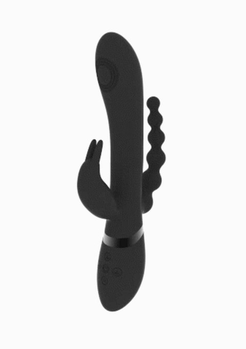 Wibrator RINI Black 3 Silniki 10 Funkcji Silikon Medyczny Wodoodporny