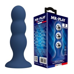 Mr. Play Metal & Liquid Silicone Anal Plug with 3 Metal Balls
