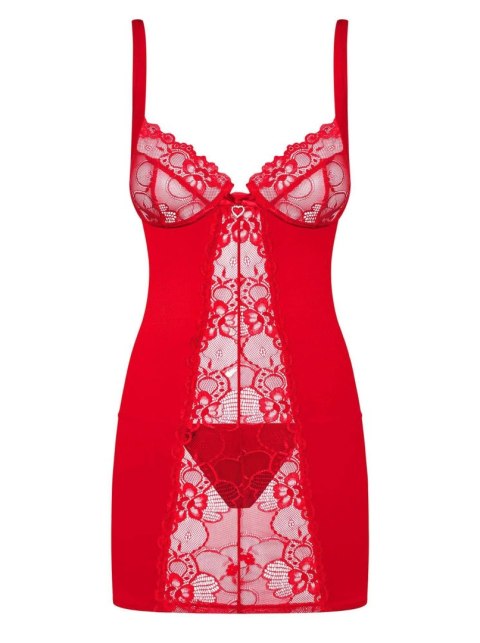 Koszulka Heartina L/XL z Koronką i Stringami Czerwona Zmysłowa