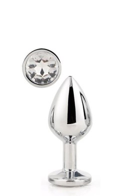 Korek Analny Gleaming Love Silver Medium Aluminium Kryształ
