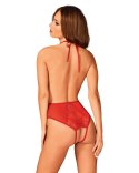 Body Dagmarie M/L Z Otwartym Krokiem Koronka Seksowne Czerwone