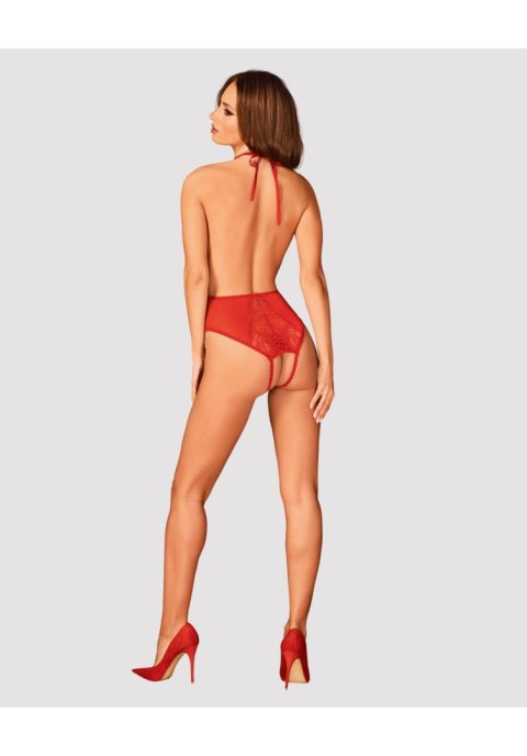 Body Dagmarie M/L Z Otwartym Krokiem Koronka Seksowne Czerwone