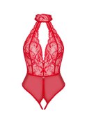 Body Dagmarie M/L Z Otwartym Krokiem Koronka Seksowne Czerwone